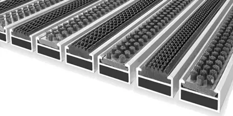 Fußmatte mit Gummi und Bürsten