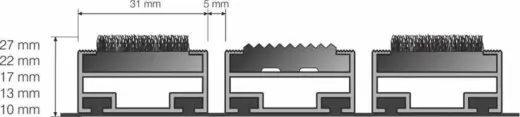 alle möglichen Höhen der Fußmatte mit Outdoor Einlage