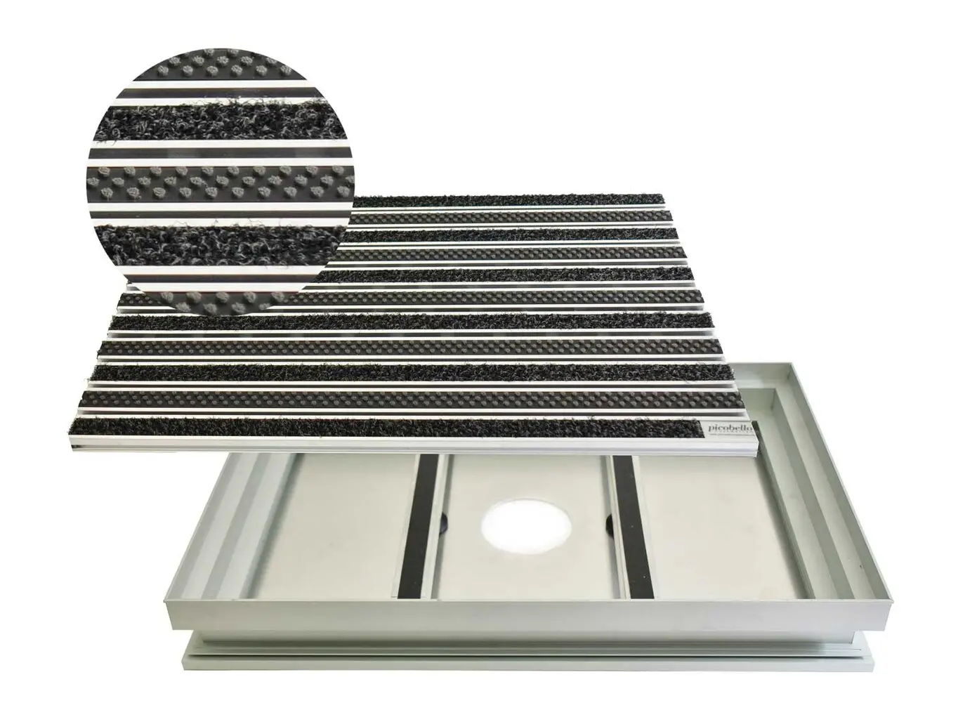 Schmutzfangwannen Set Outdoor Bürste grau