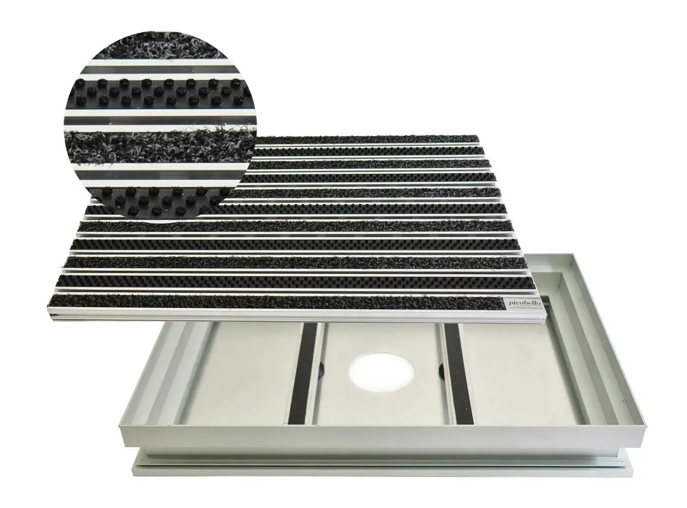 Schmutzfangwannen Set Outdoor Bürste schwarz