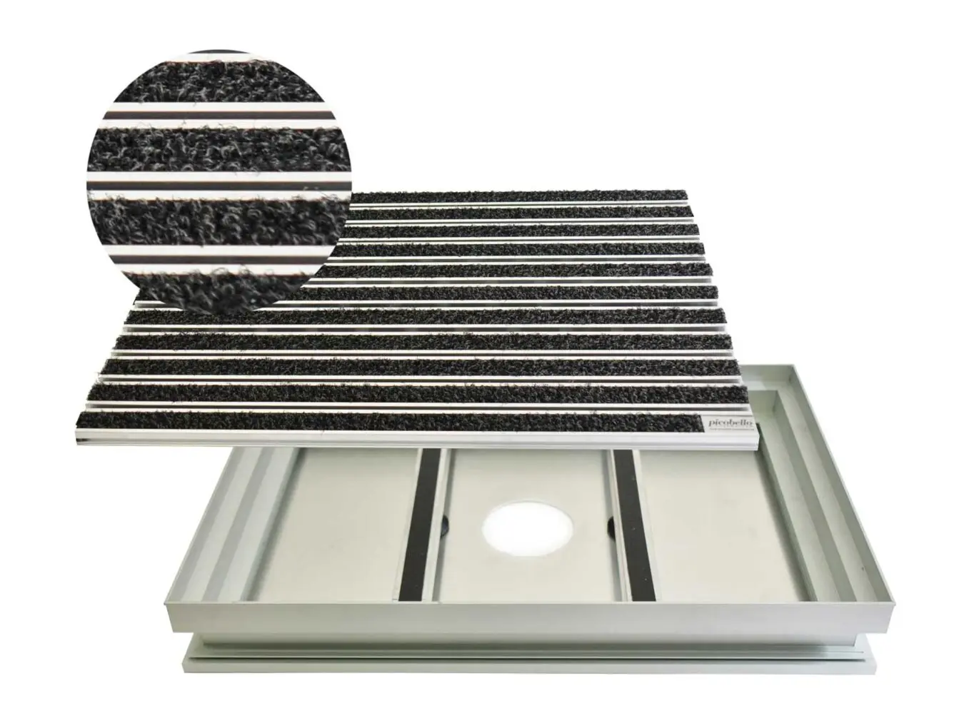 Schmutzfangmatte Outdoor mit Bodenwanne