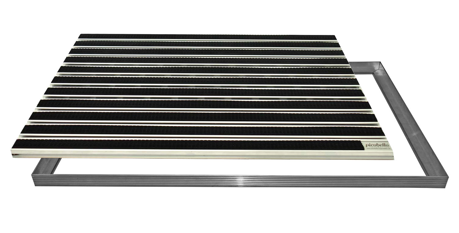 Aluprofilmatte Gummi Profil Höhe: 26 mm mit Rahmen 119 cm x 40 cm