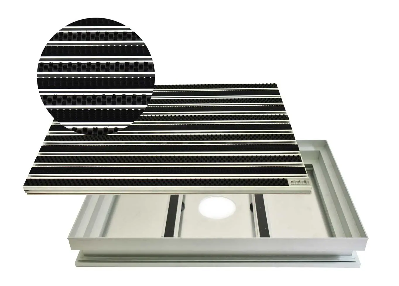 Schmutzfangwannen Set Bürsten schwarz Gummi