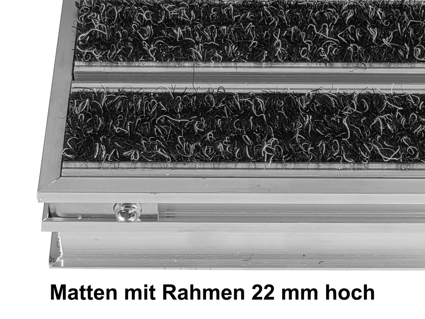 Aluprofilmatte Rips mit Rahmen 22mm hoch Aluprofilmatte Rips mit Rahmen 22mm hoch